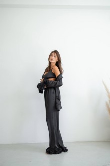 Жіночий піжамний костюм трійка колір чорний р.L/Xl 442582