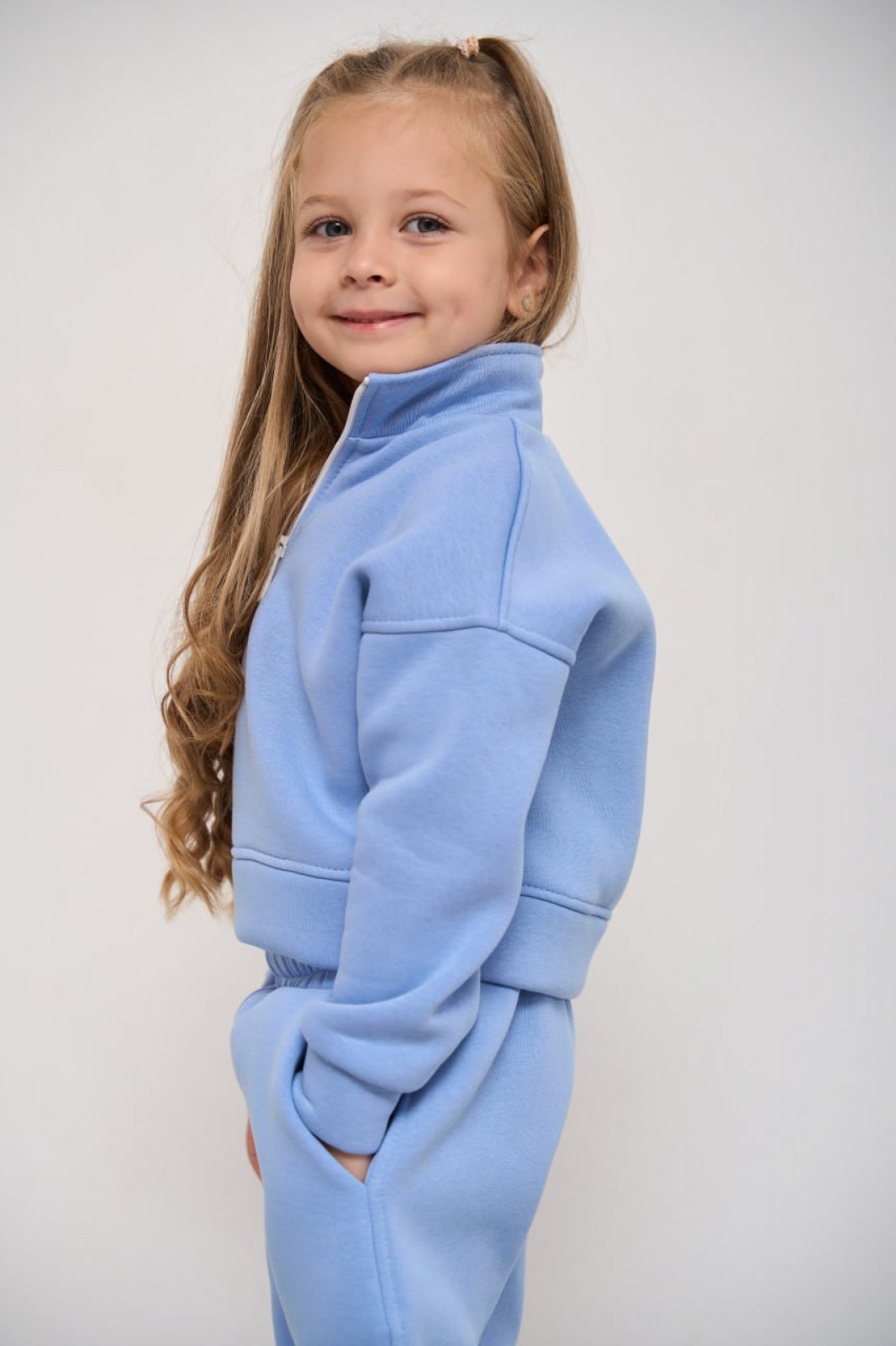 Теплий спортивний костюм для дівчинки колір блакитний р.140 444452