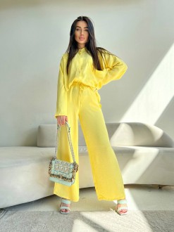 Жіночий костюм-двійка колір жовтий р.50/52 454373