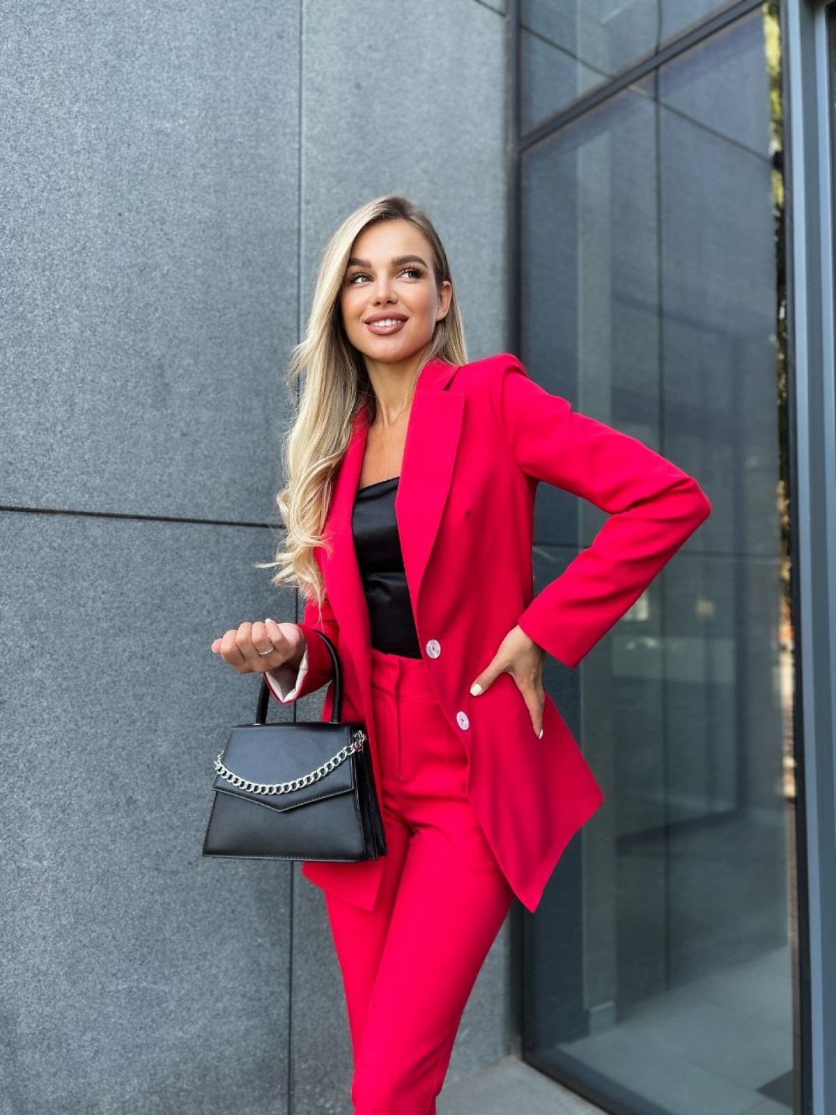 Жіночий піджак колір червоний р.XL 440761