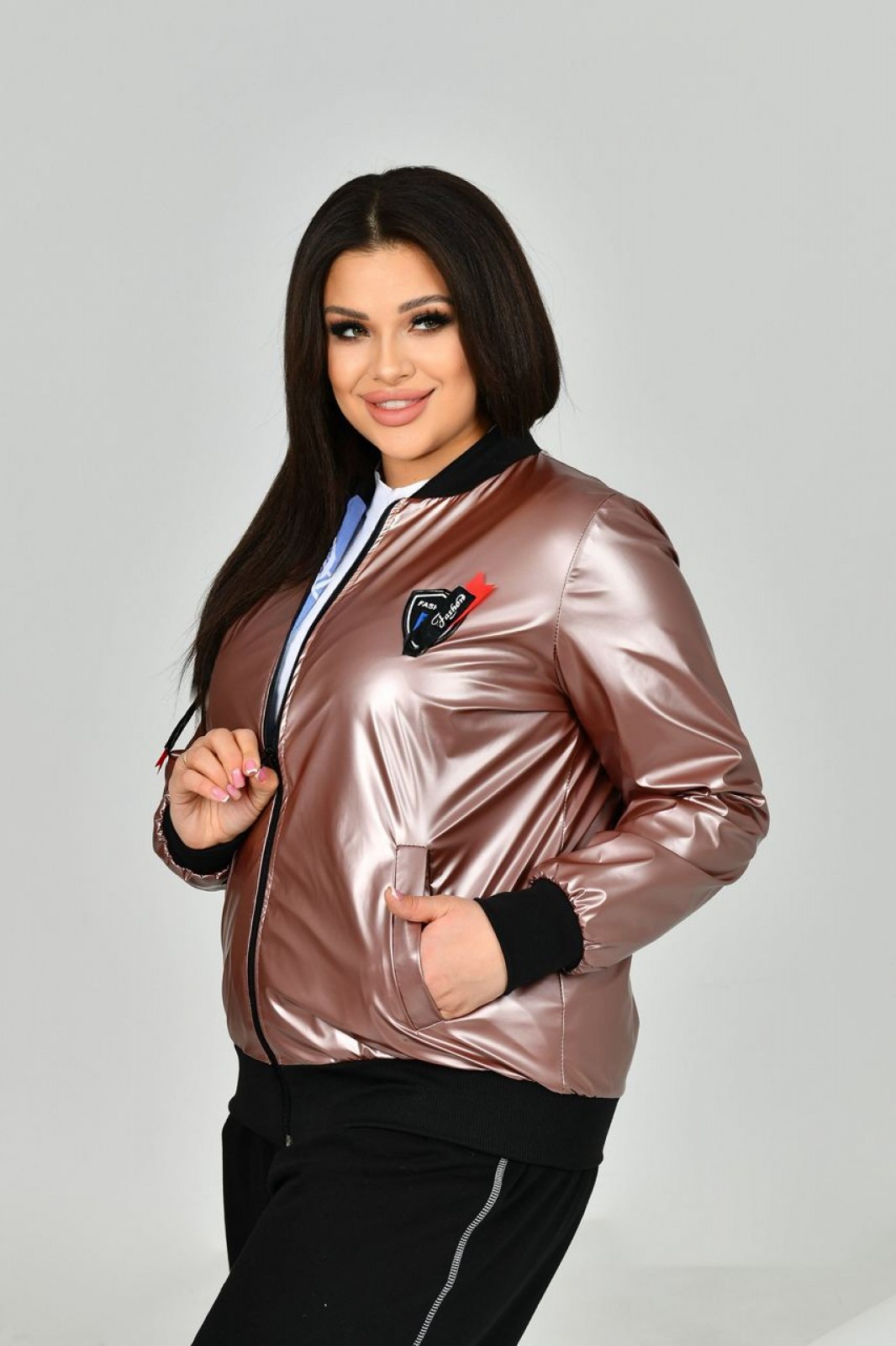 Жіноча куртка колір бронзовий р.56/58 453461