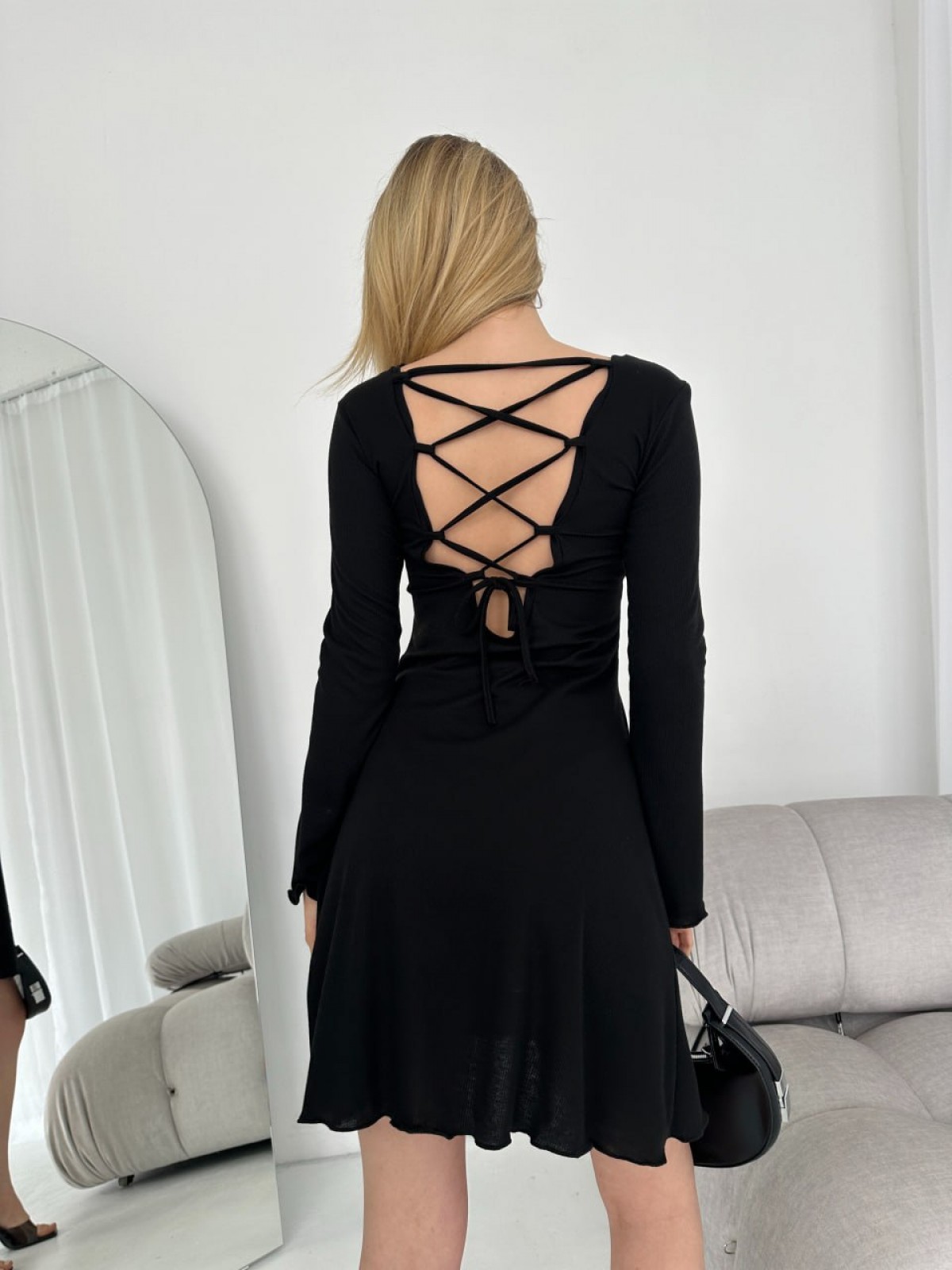 Жіноча сукня міні колір чорний р.42/44 453544