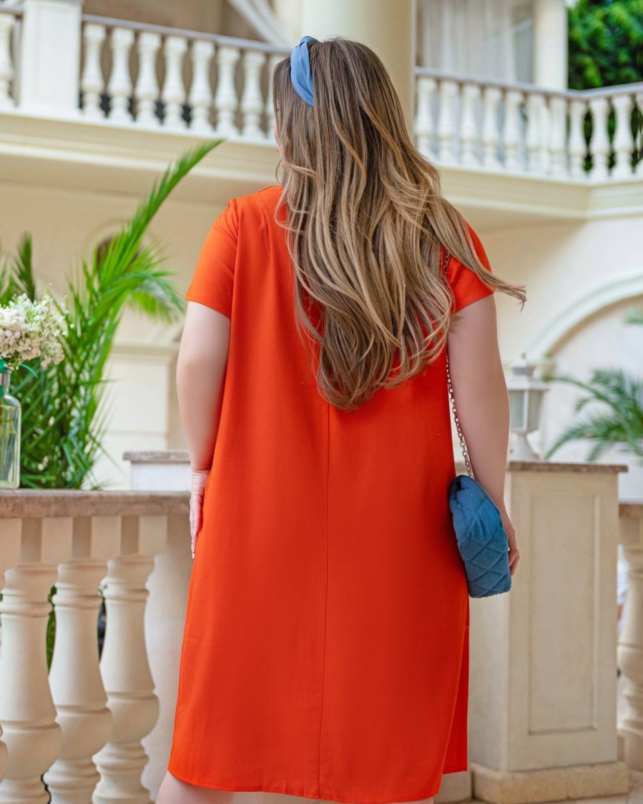 Жіноча сукня з кишенями оранж р.50/52 437383