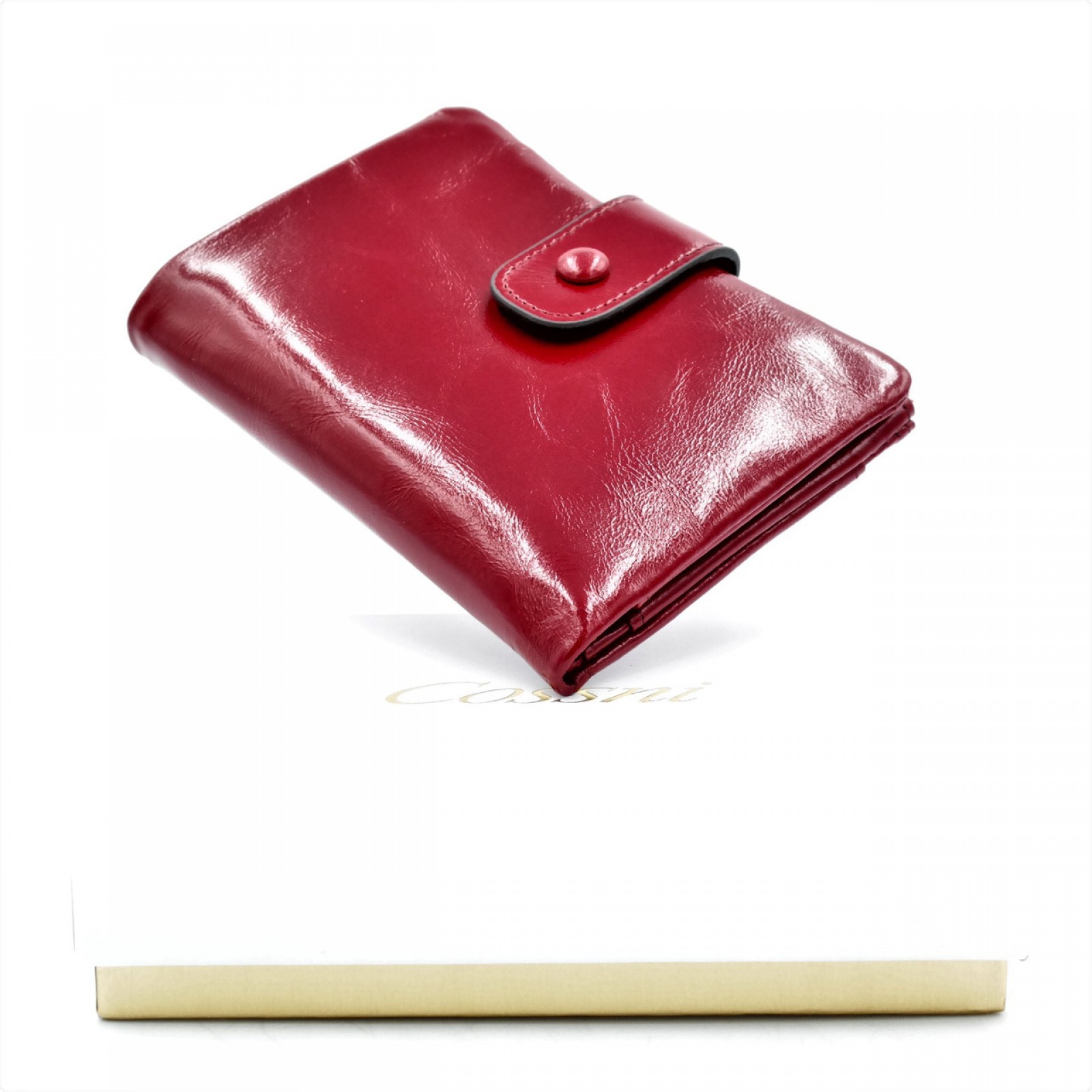 Жіночий шкіряний гаманець Cossni темно-червоний 295592