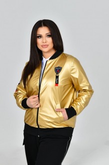 Жіноча куртка колір золотий р.56/58 453465
