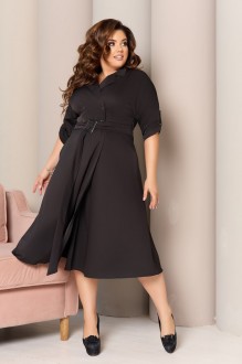 Жіноча сукня з поясом колір чорний р.52/54 441590