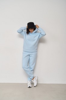 Жіночий теплий спортивний костюм колір світло блакитний р.XL 443457