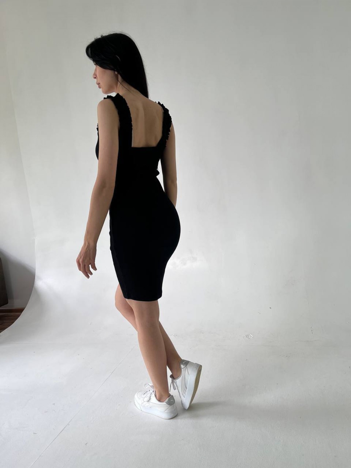 Жіноча сукня в рубчик колір чорний р.універсальний 455890