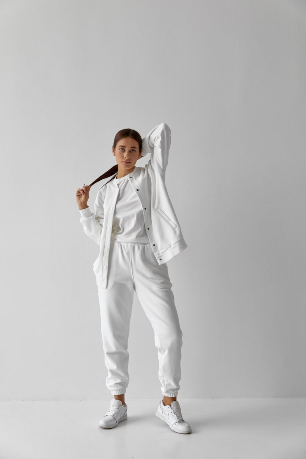 Жіночий костюм худі+джогери колір білий р.XS 441438