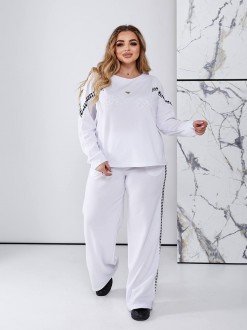 Жіночий костюм двійка колір білий р.54/56 451749