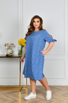 Жіноча сукня вільного крою колір блакитний р.52 455449
