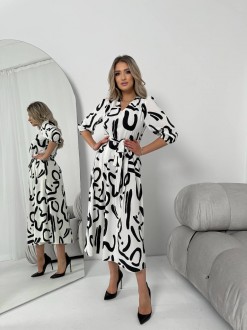 Жіноча сукня із шовкового софту колір білий р.46/48 454131