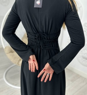 Жіноча сукня нижче коліна колір чорний р.42/44 446249