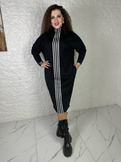 Жіноча сукня прямого крою колір чорний р.46/48 449615