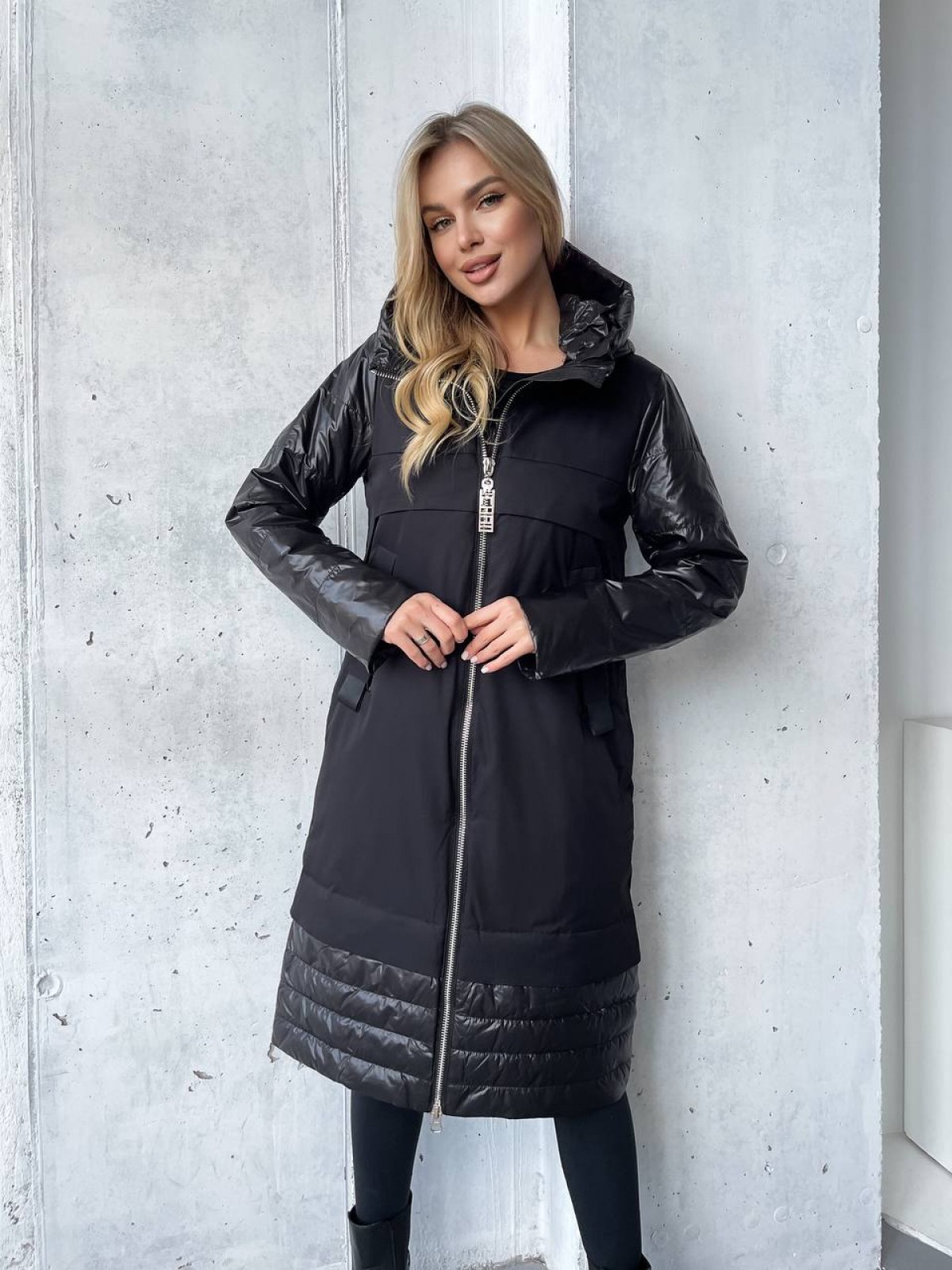 Жіночий весняне пальто колір чорний р.XXL 451074