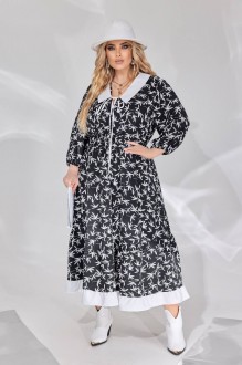 Жіноча вільна сукня із софту колір чорний р.62/64 450602