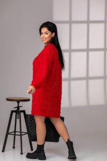 Жіноча сукня вільного крою із ангори червоного кольору р.56/58 385451