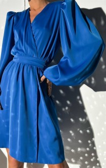 Жіноча шовкова сукня колір електрик р.42/44 449179