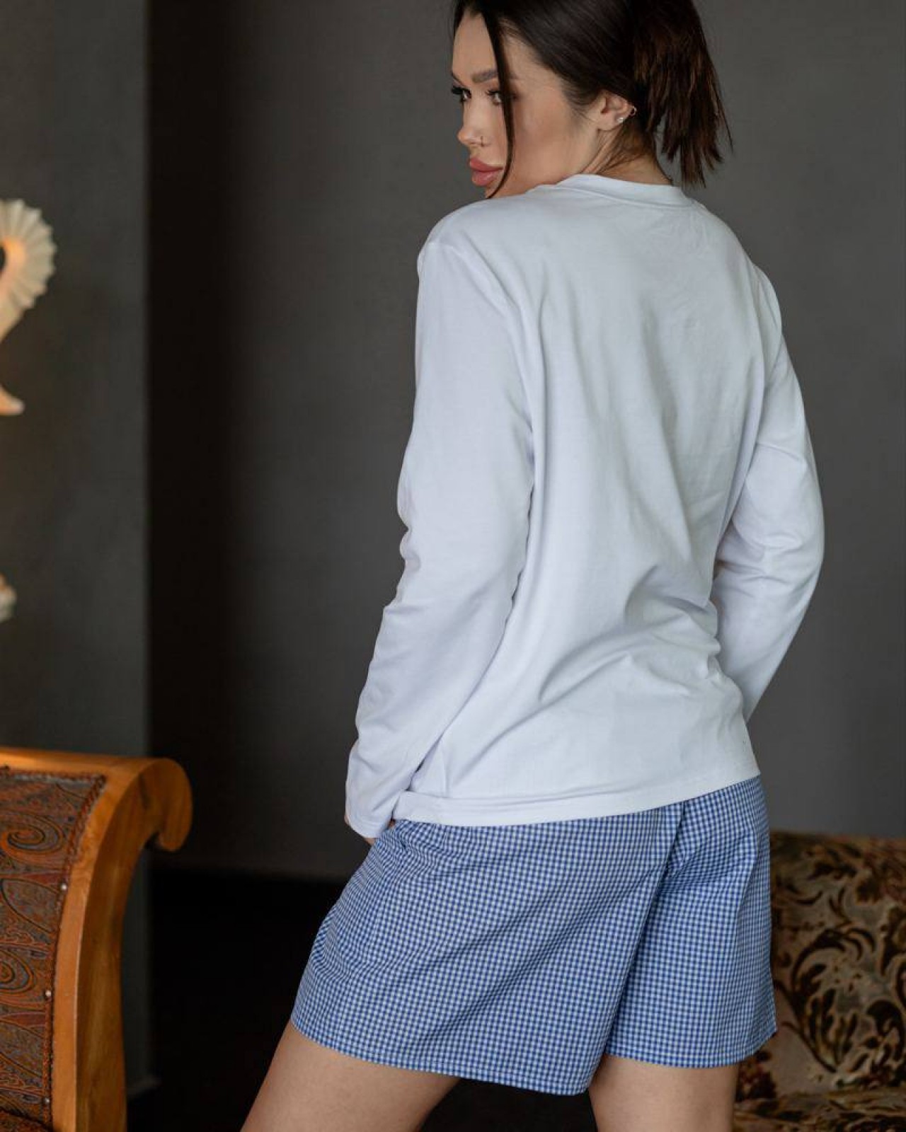 Жіноча піжама із шортами «Teddy» колір блакитний р.M 453336