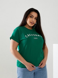 Жіноча футболка California колір зелений р.42/46 432425