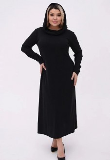Жіноча трикотажна сукня колір чорний р.54/56 454633
