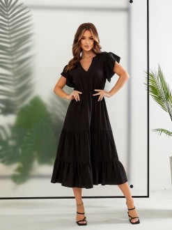 Жіноча сукня міді колір чорний 435746