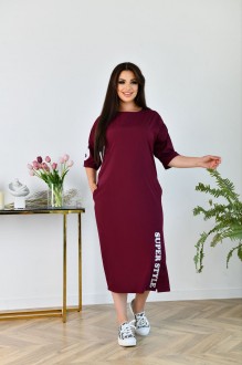Жіноча сукня рукав 3/4 колір марсала р.56/58 438917
