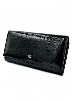 Жіночий шкіряний гаманець чорний 295621