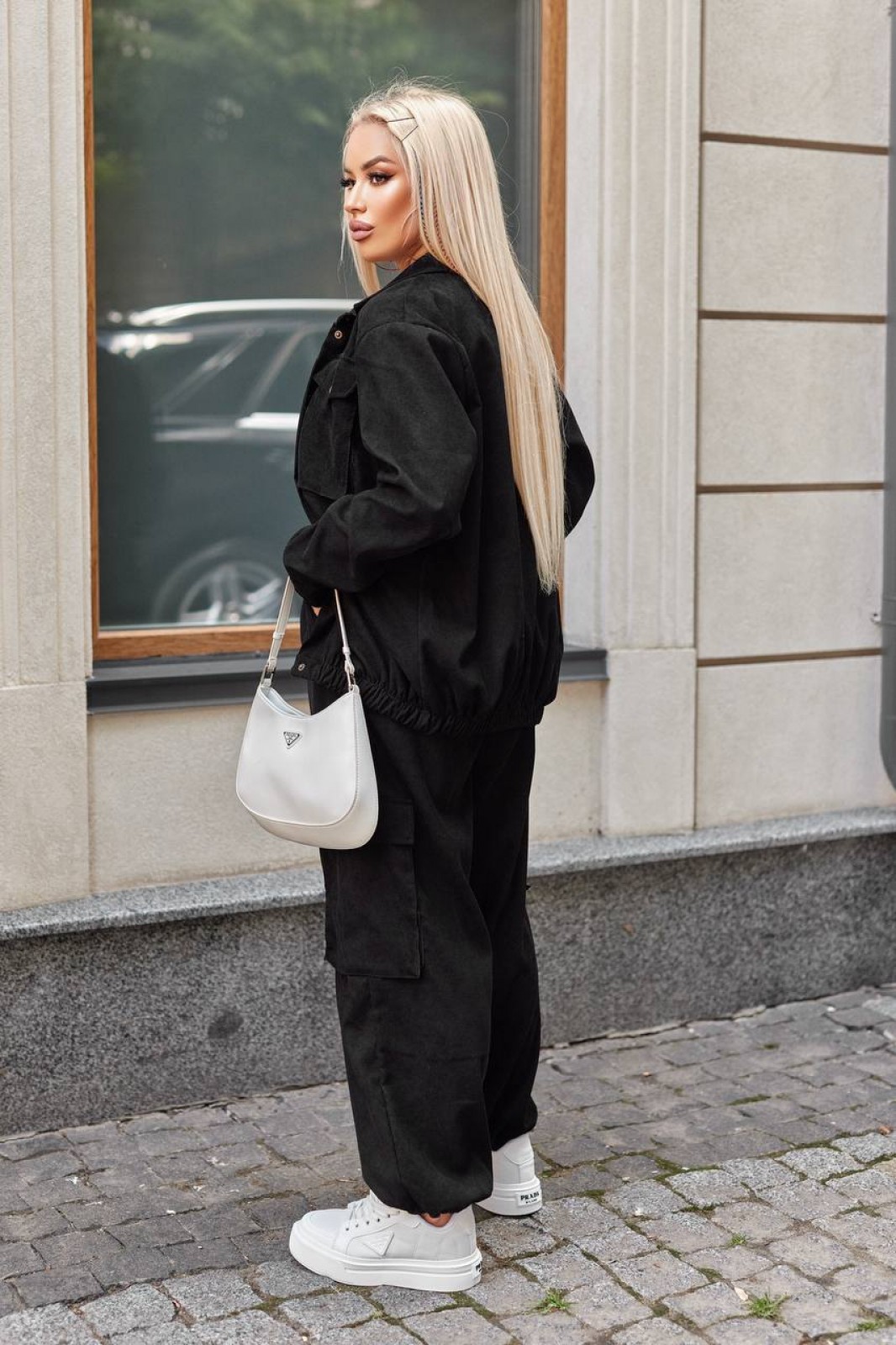 Жіночий костюм-двійка колір чорний р.2XL 440069