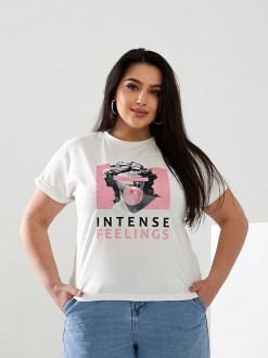 Жіноча футболка INTENSE колір молочний р.42/46 433041
