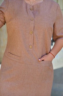Жіноче лляне плаття колір пісочний 372862