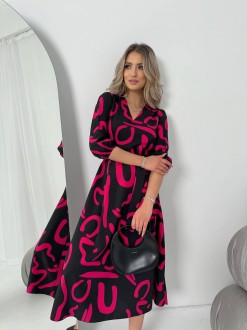 Жіноча сукня із шовкового софту колір малина р.46/48 454130
