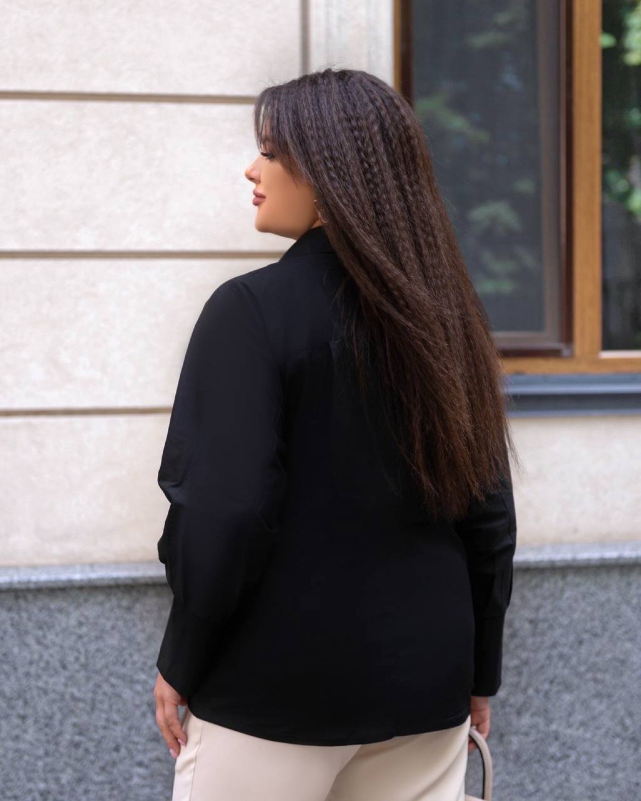 Жіноча сорочка з бавовни колір чорний р.42/54 447016