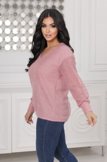 Жіночий светр трикотажний колір пудра р.52/54 445625