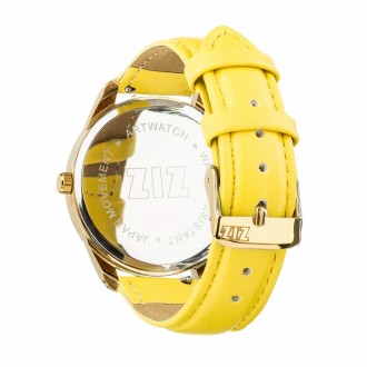 Годинник ZIZ Мінімалізм чорний, ремінець лимонно-жовтий, золото і додатковий ремінець 142887