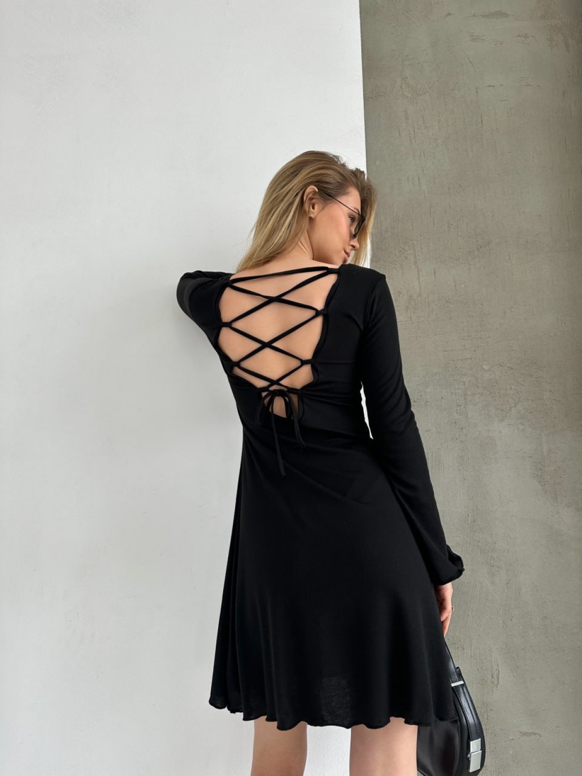 Жіноча сукня міні колір чорний р.42/44 453544