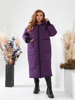 Жіноча тепла зимова куртка фіолетового кольору р.50/52 443884