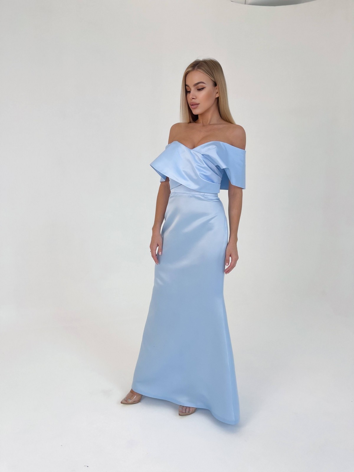 Жіноча вечірня сукня корсет блакитного кольору р.XS 372843