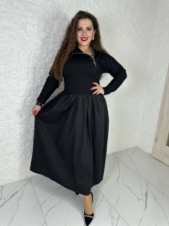 Жіноча сукня вільного крою колір чорний р.54/56 449743