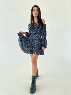 Жіноча сукня міні колір синій р.42/44 453810
