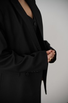 Жіночий жакет вільного крою колір чорний р.XS/S 451403