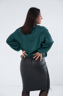Жіноча сорочка із шовку армані колір зелений р.50/54 446024