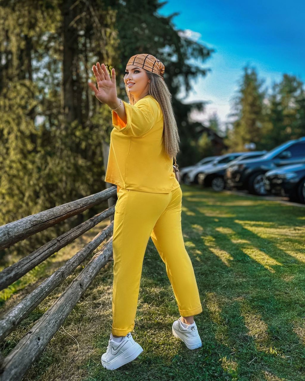 Жіночий прогулянковий костюм колір жовтий р.54/56 441008