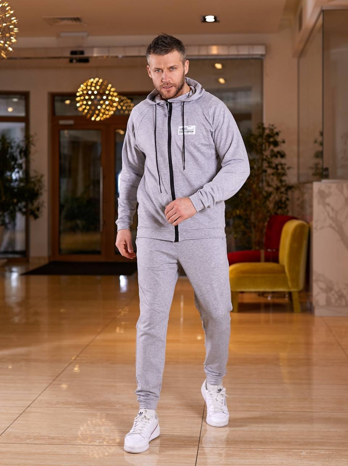 Чоловічий спортивний костюм колір світло-сірий меланж р.50 450615