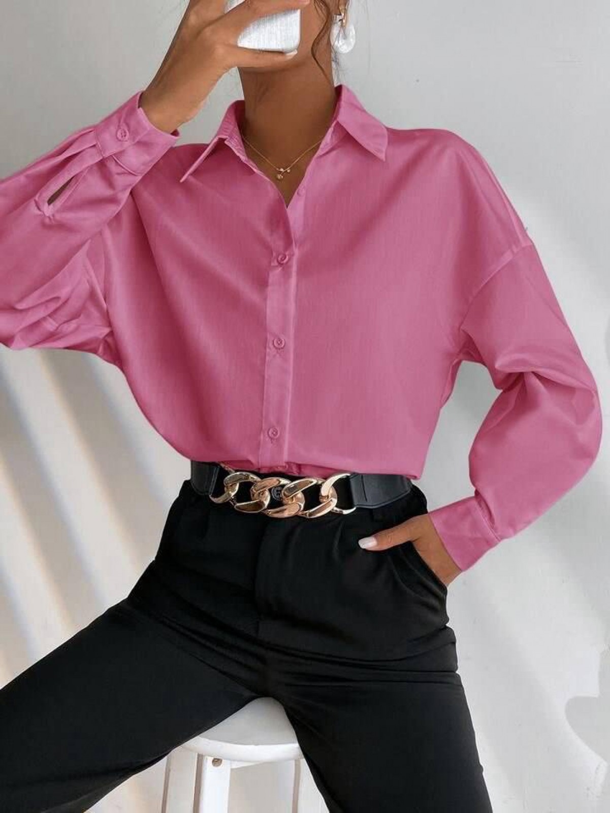 Жіноча сорочка із софту колір малина р.52/54 451261