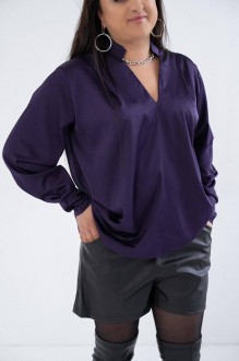 Жіноча сорочка із шовку армані колір фіолетовий р.56/60 446633