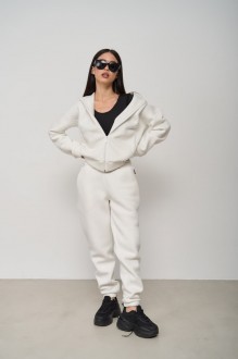 Жіночий спортивний костюм на флісі колір білий р. XS 442400