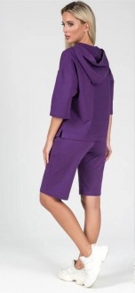 Жіночий костюм двійка з шортами колір фіолет р.46/48 453670
