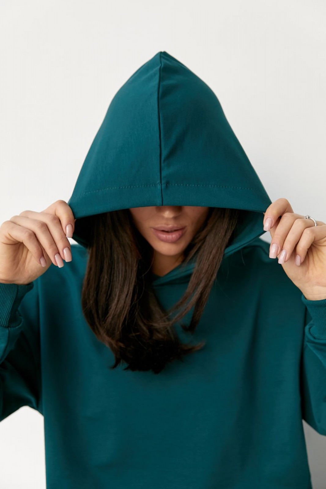 Жіночий костюм худі+джогери колір зелений р.M 421291