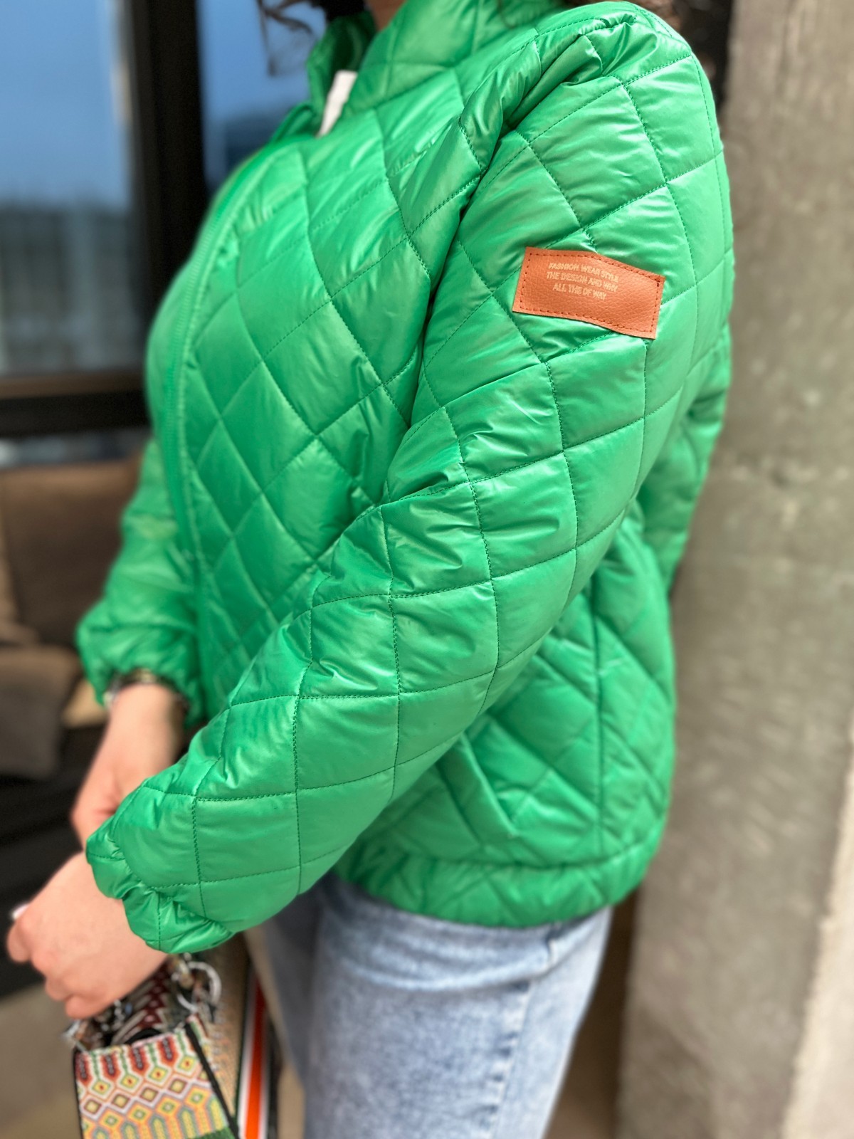 Жіноча тепла куртка колір зелений р.56/58 451126